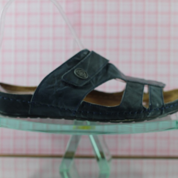 Sanosan Sandals Blue Leather Slides - Picture 2 of 16